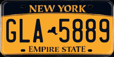 NY license plate GLA5889