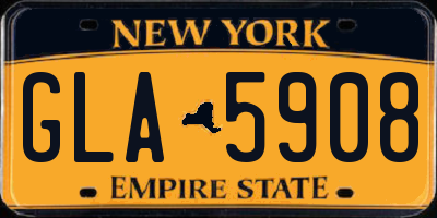 NY license plate GLA5908