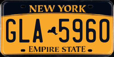NY license plate GLA5960