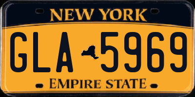 NY license plate GLA5969