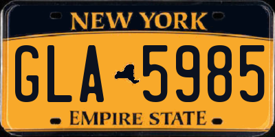 NY license plate GLA5985