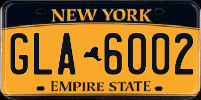 NY license plate GLA6002