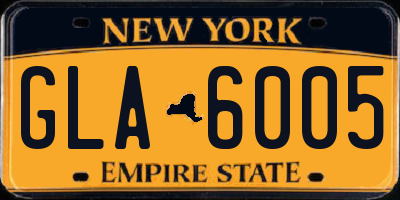 NY license plate GLA6005