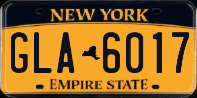 NY license plate GLA6017