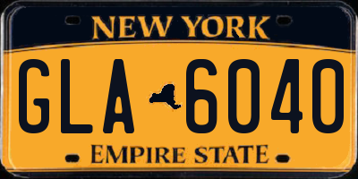 NY license plate GLA6040