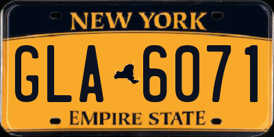 NY license plate GLA6071