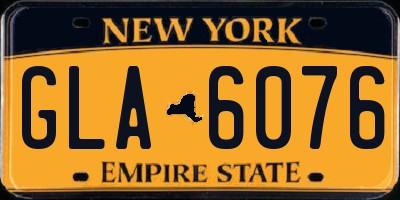 NY license plate GLA6076