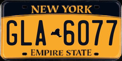 NY license plate GLA6077