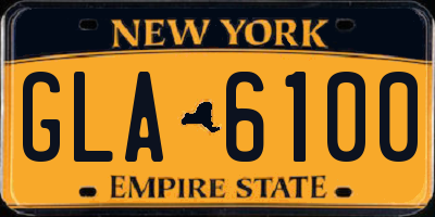 NY license plate GLA6100