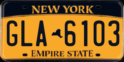 NY license plate GLA6103
