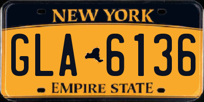 NY license plate GLA6136