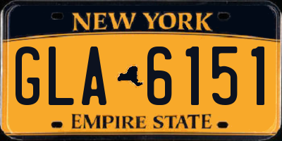 NY license plate GLA6151