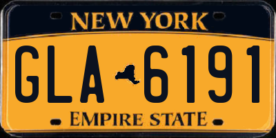 NY license plate GLA6191