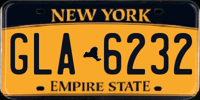 NY license plate GLA6232