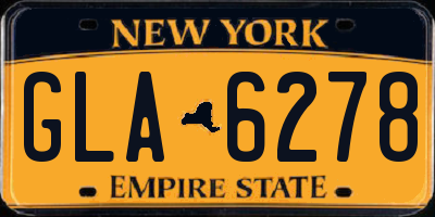 NY license plate GLA6278