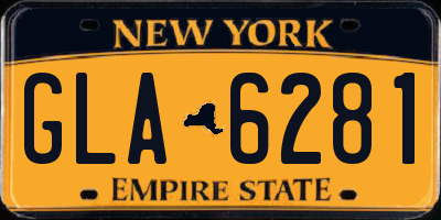 NY license plate GLA6281