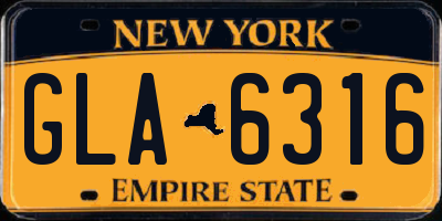 NY license plate GLA6316