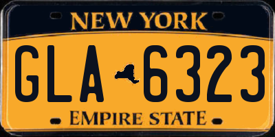 NY license plate GLA6323