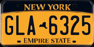 NY license plate GLA6325