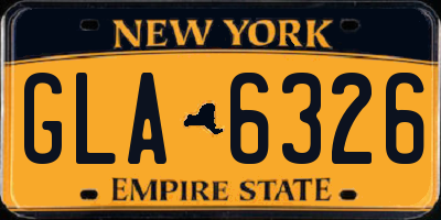NY license plate GLA6326