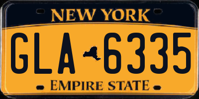 NY license plate GLA6335
