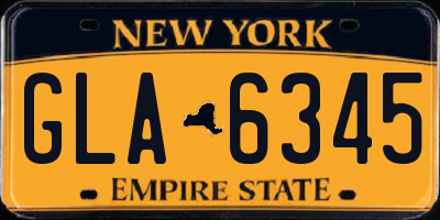 NY license plate GLA6345