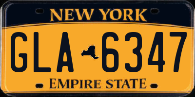 NY license plate GLA6347