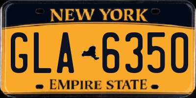 NY license plate GLA6350