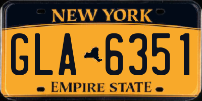 NY license plate GLA6351