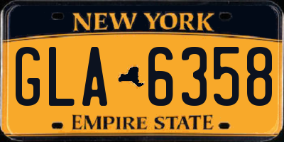 NY license plate GLA6358