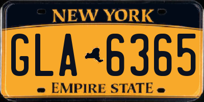 NY license plate GLA6365