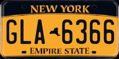 NY license plate GLA6366