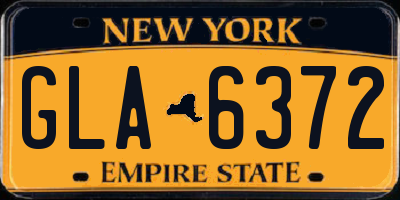 NY license plate GLA6372