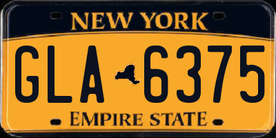 NY license plate GLA6375
