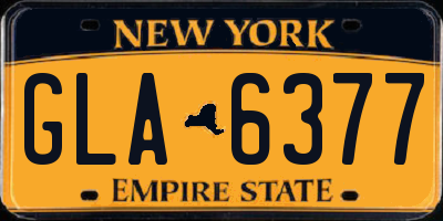 NY license plate GLA6377
