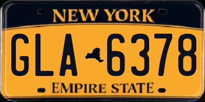 NY license plate GLA6378