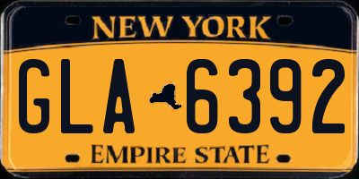 NY license plate GLA6392