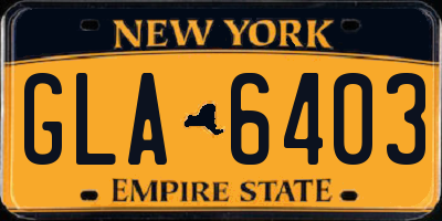 NY license plate GLA6403