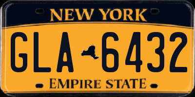 NY license plate GLA6432