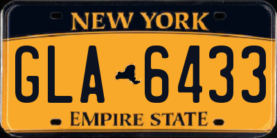 NY license plate GLA6433
