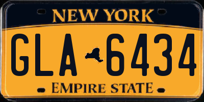 NY license plate GLA6434