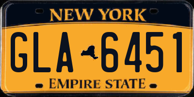 NY license plate GLA6451