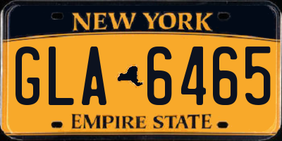 NY license plate GLA6465