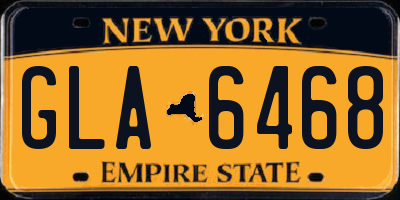 NY license plate GLA6468