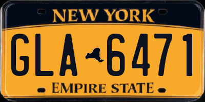 NY license plate GLA6471