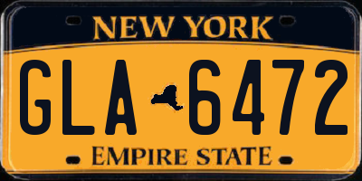 NY license plate GLA6472