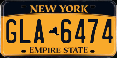 NY license plate GLA6474