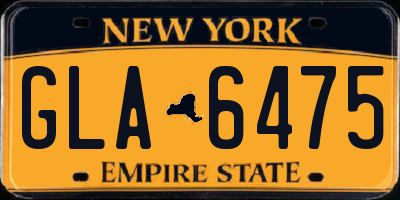 NY license plate GLA6475