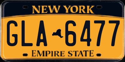 NY license plate GLA6477