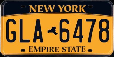 NY license plate GLA6478